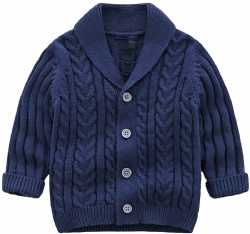 Shawl collar baby boys plain cable knit sweater long sleeve knitted cardigan button up knitwear